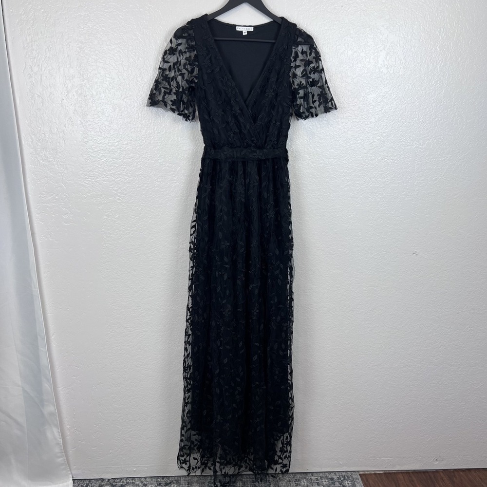 Baltic Born Marseille Embossed Maxi Dress Womens XS‎ Black Fairy Gothic Romantic